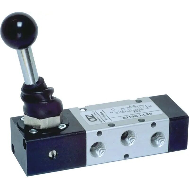 Zawór rozdzielający ręczny 5/2 G1/8 AZ 521 LL90 (00.055.4) - obrazek 1