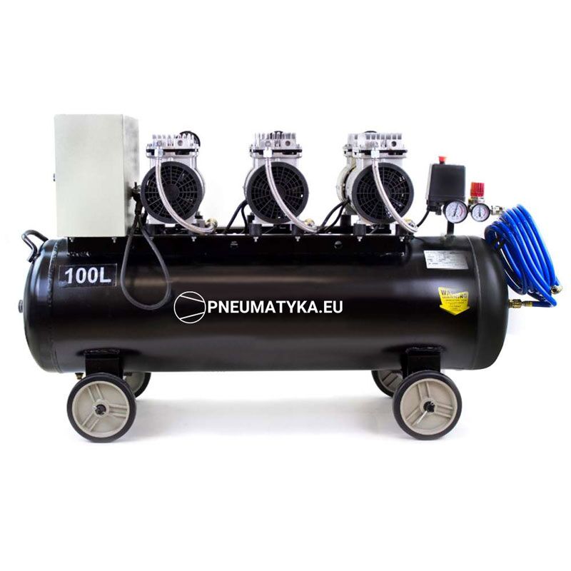 Pneumatyka.eu - kompresor bezolejowy 100l sprezarka 6 tlokow 230v 165kw 550lmin cicha praca 67 db - 2025-05-19
