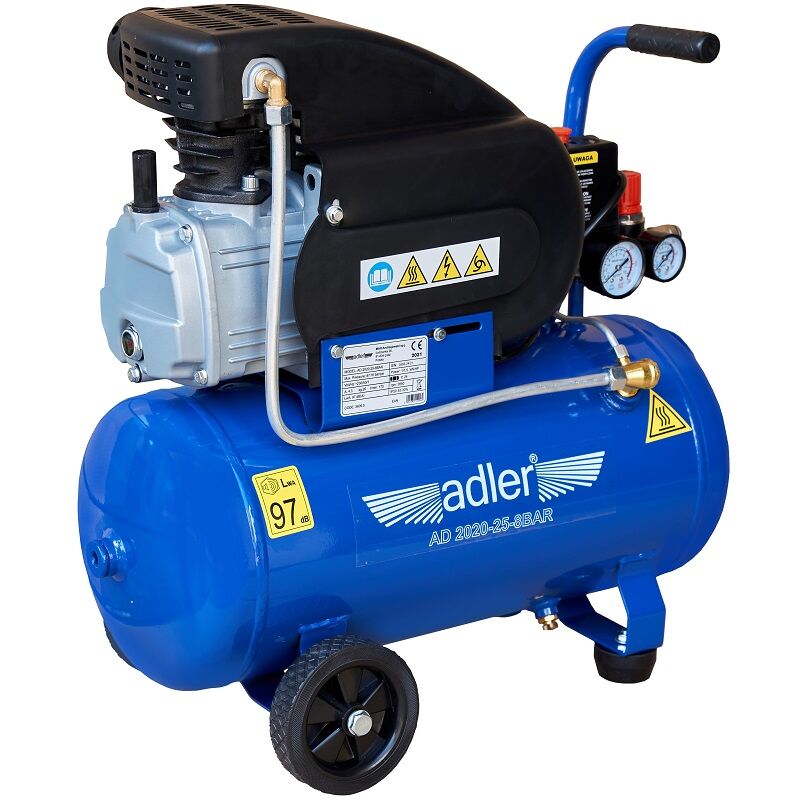 AD 2020-25-8BAR Sprężarka Powietrza (24L, 1,1kW, 170l/min) Adler - obrazek 1